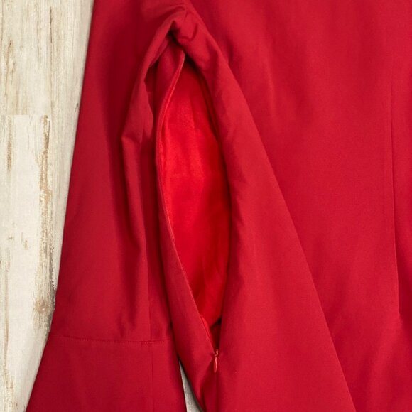 Cinq à Sept Red McKenna Long Sleeve Knot-Front Mini Shirt Dress Size 6 NEW! - Picture 10 of 11